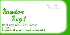 nandor kegl business card